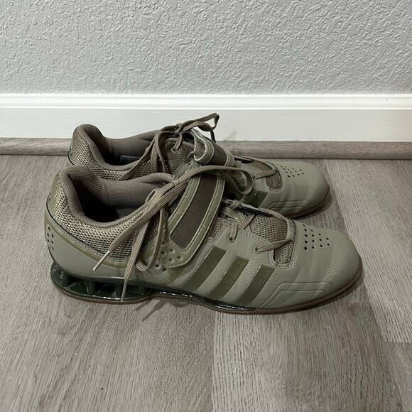 Adidas AdiPower Weightlifting Shoes Military Army Green Gum Size 11.5 RARE - Picture 4 of 9